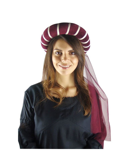 Garnet-cream medieval balaca