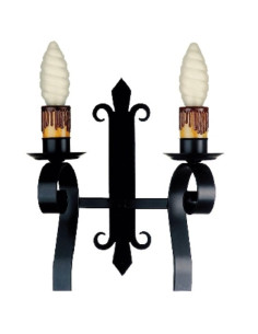 Apply wrought iron candle, 2 lights