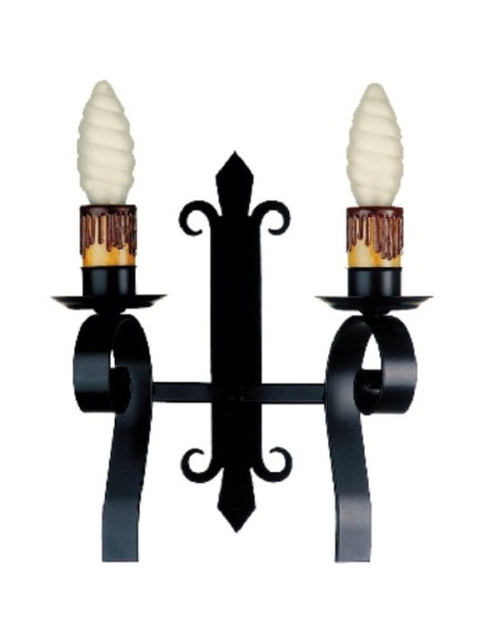 Apply wrought iron candle, 2 lights