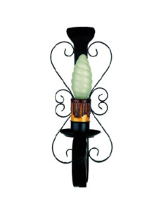 Apply wrought iron candle, light