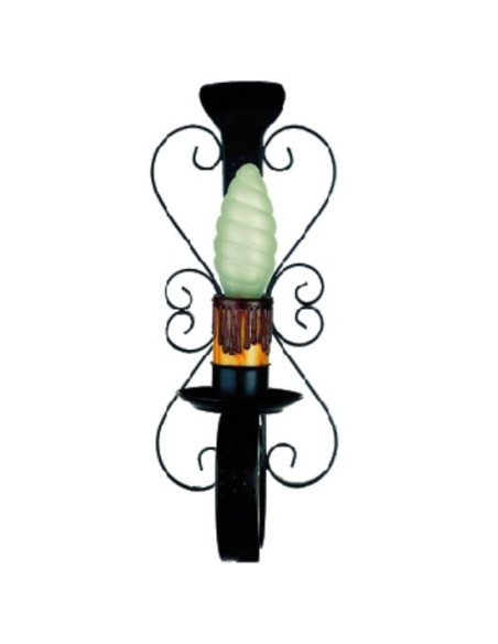 Apply wrought iron candle, light