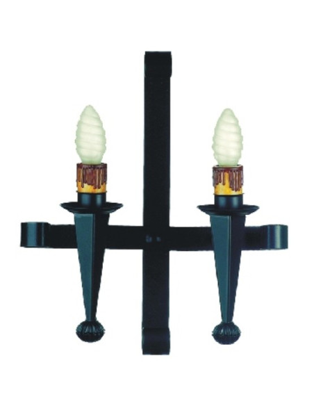 Apply wrought iron candles, 2 lights