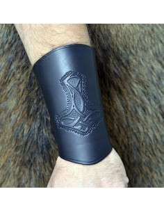 Thor's hammer leather bracelet