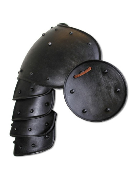 Medieval shoulder pads dark steel