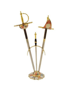 Set 6 mini-espadas históricas con soporte