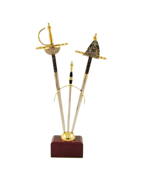Set 2 mini-Renaissance swords with support