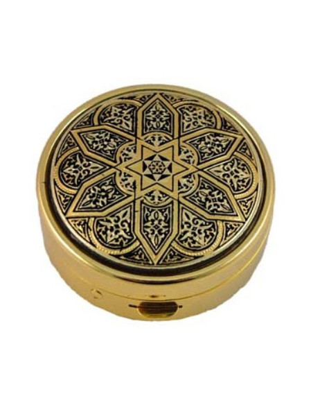 Round Damascene pill box