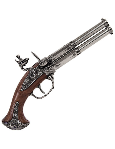 Flintlock pistol 2 barrels, France S.XVIII