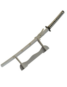 Wakizashi blanco con soporte, 77 cms.