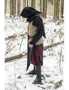 Hood with medieval shawl, black