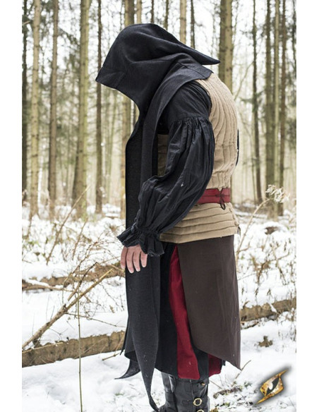 Hood with medieval shawl, black Hood with medieval shawl, black