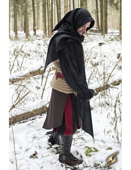 Hood with medieval shawl, black Hood with medieval shawl, black