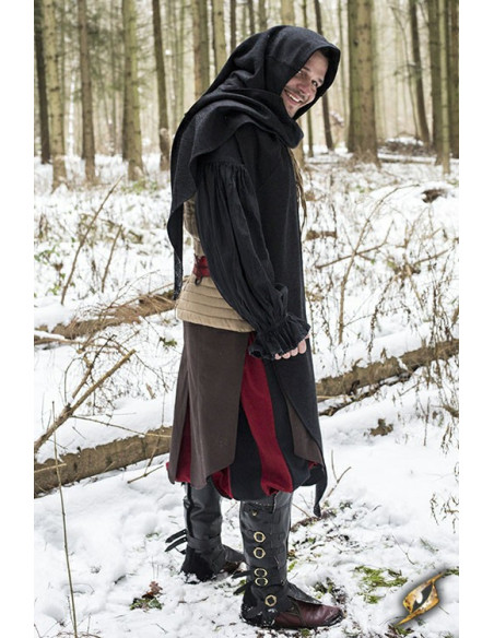 Hood with medieval shawl, black Hood with medieval shawl, black
