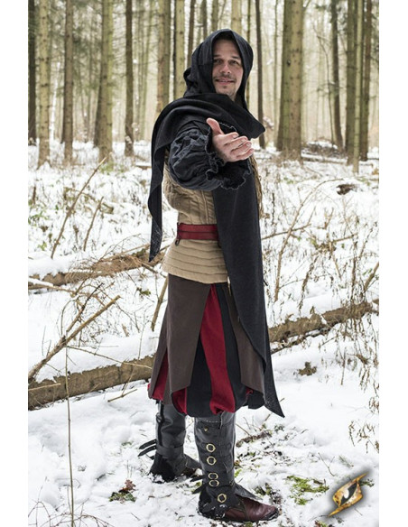Hood with medieval shawl, black Hood with medieval shawl, black