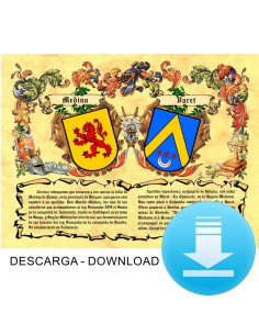 Virtual scroll coat of arms 2 surnames