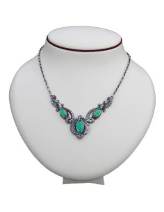 Medieval pendant green glass pearls