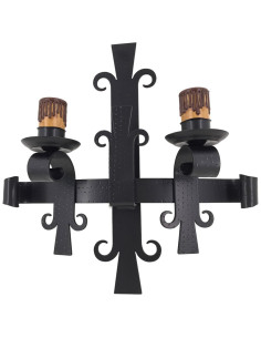 Apply medieval wrought iron, 2 lights
