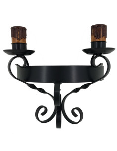 Apply wrought iron candle, 2 lights