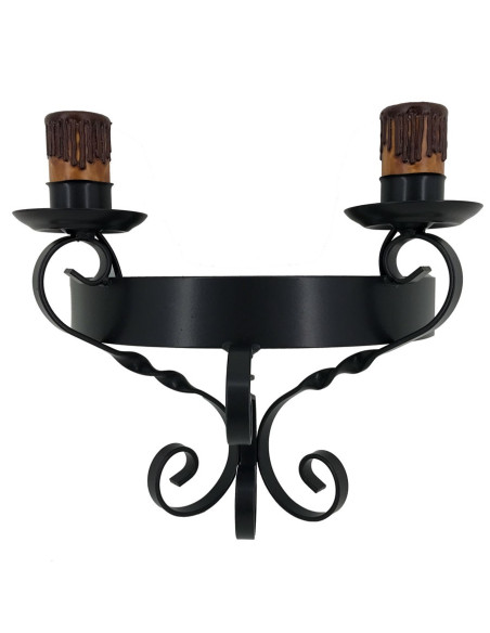 Apply wrought iron candle, 2 lights
