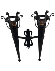 Apply wrought iron torch 2 lights (46x40 cms.) 2