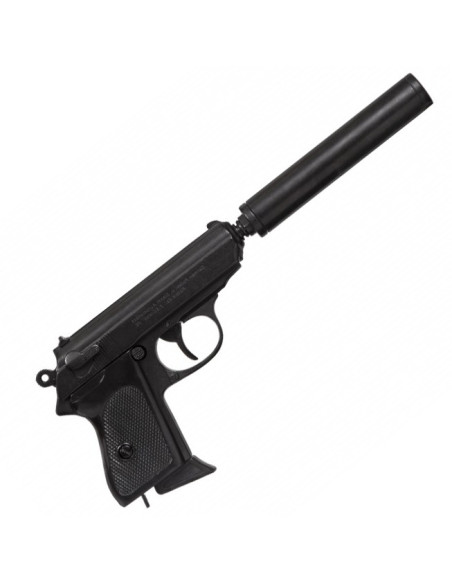 Semi-automatic pistol with silencer