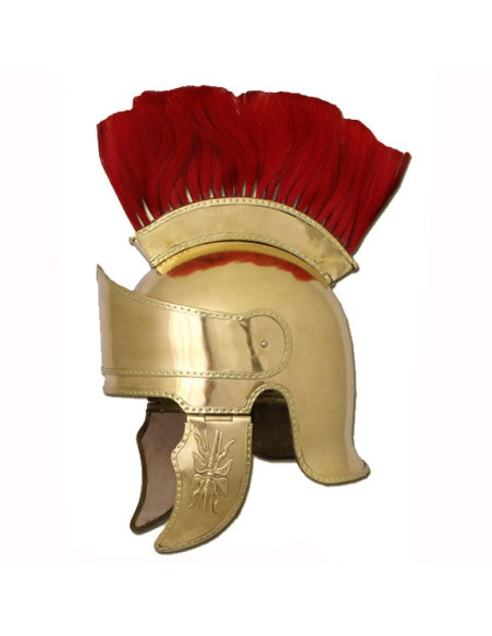 Greek helmet with plume