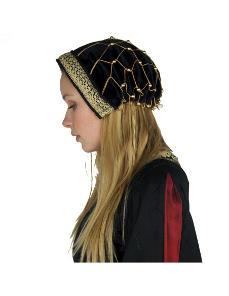 Noble black velvet cap