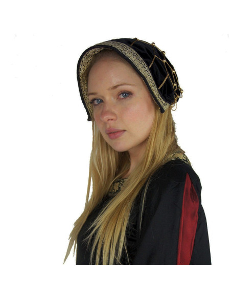 Noble black velvet cap