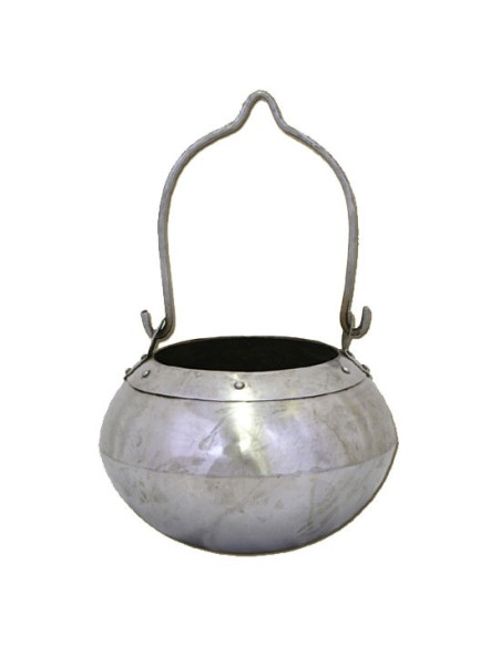 Hand forged medieval saucepan