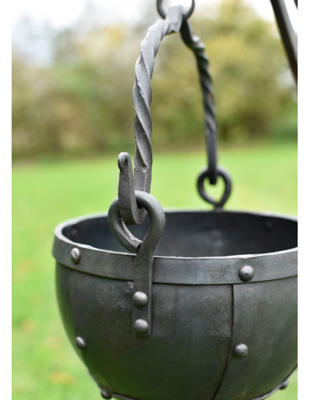 riveted medieval cauldron
