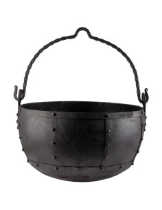 riveted medieval cauldron