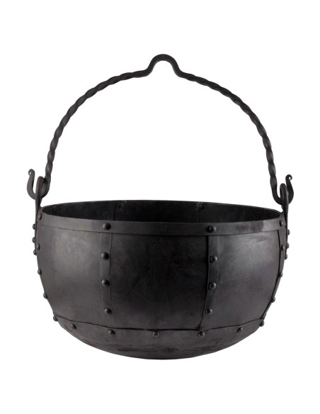 riveted medieval cauldron