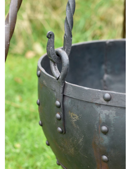 riveted medieval cauldron