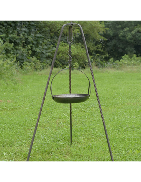 Medieval steel hanging frying pan