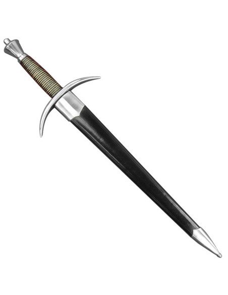 Functional medieval dagger with scabbard