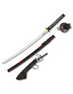 Red-black scabbard Katana Carbon + case + stand