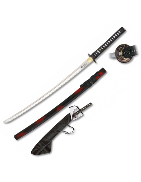 Red-black scabbard Katana Carbon +...