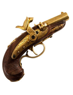 Deringer pistol Philadelphia percussion, USA 1862 brass plated