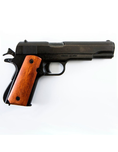 M1911A1 automatic pistol, dark wood handles, USA 1911