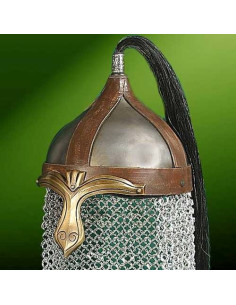 Hun rider helmet with chain mail