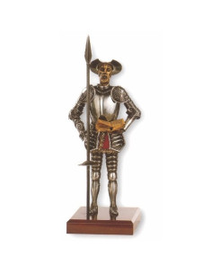 Don Quixote miniature with spear and book, 42 cms.