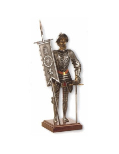Conqueror miniature with sword and banner, 42 cms.