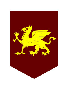 Medieval yellow dragon banner, various sizes