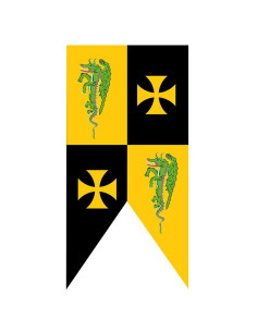 Medieval banner templar crosses with dragons