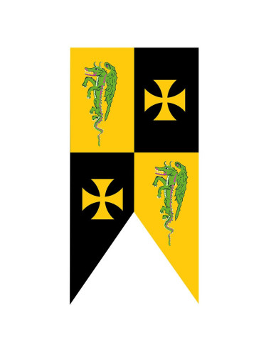 Medieval banner templar crosses with dragons