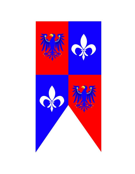 Medieval banner eagles with fleur de lis