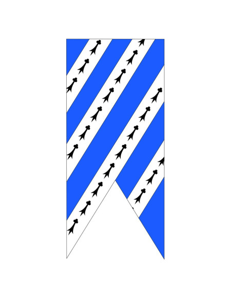 Sky blue-white medieval banner