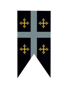 Medieval banner quartered templar crosses