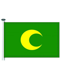 Moors yellow crescent flag on green background