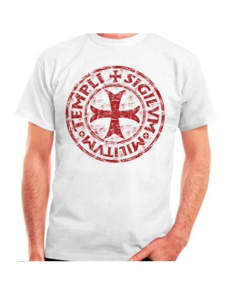 White T-shirt Cross-Leyenda Templars, short sleeve